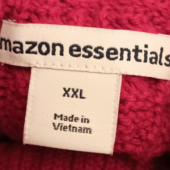 Amazon Essentials Size XXL Red Cable Knit Turtleneck Sweater (EUC) - Picture 2 of 13